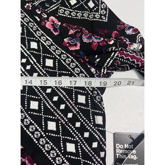 Express Womens Sz S Paisley Long Slv Career Workwear Dress Keyhole Neckline NEW - Picture 12 of 12